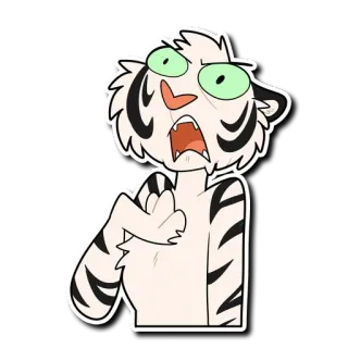 🤬 tygrys, kreskówka, zwierzę, naklejka telegram sticker