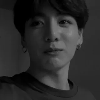 🥂 Jungkook kpop, sänger, männlich, schwarz weiß, porträt, idol, koreanisch telegram sticker