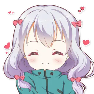 ☺️ Anime, Fofo, Kawaii, Mangá, Garota, Corações telegram sticker