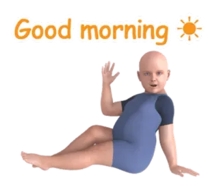 🙋 Good morning morning, baby, sun, greeting whatsapp sticker
