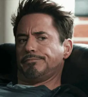 😐 Tony Stark Iron Man Homem de Ferro, Marvel, Robert Downey Jr., Tony Stark, super-herói, filme telegram sticker