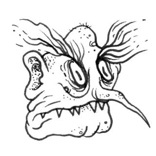 😡 monstro, grotesco, criatura, feio, fantasia, esboço, desenho telegram sticker