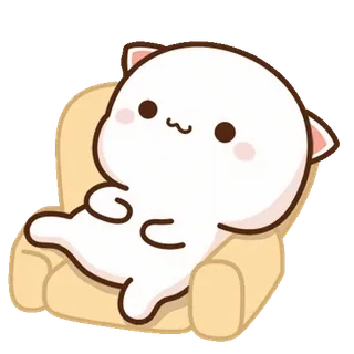 ⭐ cat, cute, chilling, relaxed, cartoon telegram sticker