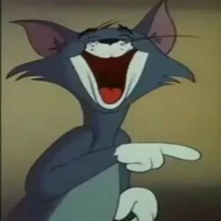 🌵 Tom Cat Tom and Jerry Tom, kat, cartoon, lachen, wijzen whatsapp sticker