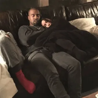 🧪 Kanye West sleeping, couch, celebrity, kanye, west whatsapp sticker