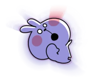 😱 Мультик, Животное, Наклейка, Фиолетовый, Талисман telegram sticker