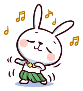 💃 兔子, 跳舞, 卡通, 可爱, 音乐 telegram sticker