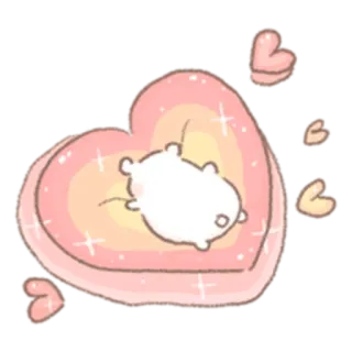 🧸 serce, poduszka, słodkie, kreskówka, miłość, kawaii telegram sticker