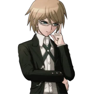 😕 Byakuya Togami Danganronpa Anime, Occhiali, Maschile, Personaggio, Capelli Biondi telegram sticker