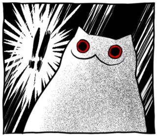 🐱 gato, ponto de exclamação, alerta, aviso, fofo telegram sticker
