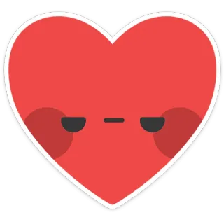 ❤️ cuore, carino, rosso, emoji, cartone animato, adesivo whatsapp sticker