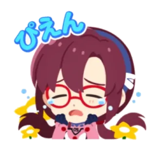 🔹 ぴえん anime, llorando, triste, kawaii, lindo, chica, dibujos animados telegram sticker