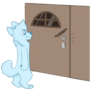 💬 LOCKS chien, dessin animé, serrures, porte, illustration whatsapp sticker