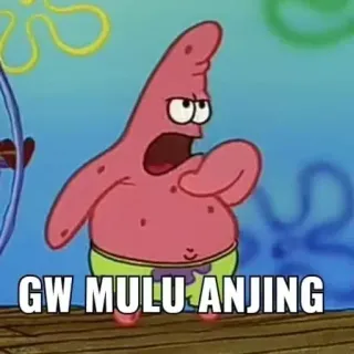 🏃 Patrick Star GW MULU ANJING แพทริค, สพันจ์บ็อบ, มีม, การ์ตูน, โกรธ telegram sticker