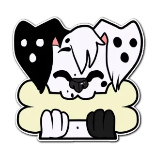💀 perro, animal, hueso, mascota, dibujo animado, ilustración whatsapp sticker