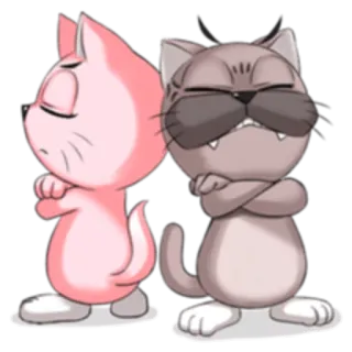 😠 猫, 怒り, 漫画, 意見の不一致, 猫, 可愛い, 動物, ネコ科 telegram sticker