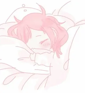 🩰 anime, sleeping, pink, cute, kawaii telegram sticker
