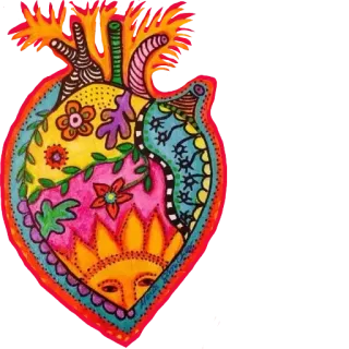 ❤️ corazón, floral, colorido, sol, dibujo, arte telegram sticker