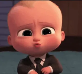 😜 Boss Baby The Boss Baby em bé, áo vest, hoạt hình, dễ thương, vui nhộn whatsapp sticker