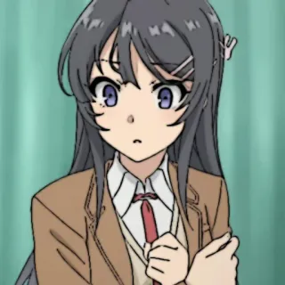 🐰 Mai Sakurajima Rascal Does Not Dream of Bunny Girl Senpai 애니메이션, 소녀, 교복, 귀여운, 마이 사쿠라지마 whatsapp sticker