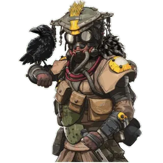 🦅 Bloodhound Apex Legends Videogioco, Personaggio, Bloodhound, Apex Legends, Corvo, Maschera telegram sticker