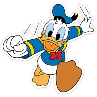 🏃 Donald Duck Дональд Дак, Дисней, Мультфильм, Утка, Анимационный персонаж telegram sticker