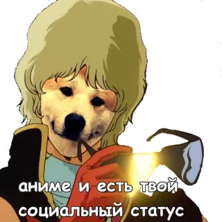 👌 аниме и есть твой социальный статус Anime, Doge, Chó, Meme, Hài hước telegram sticker