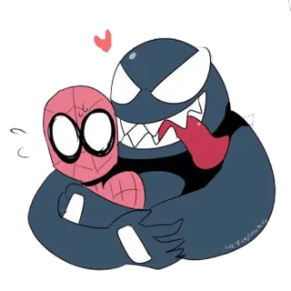 ❤️ Spider-Man Spider-Man, Venom, Marvel, Cartoon, Umarmung telegram sticker