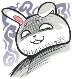 😏 Hase, Häschen, süß, Tier, Cartoon, Skizze whatsapp sticker