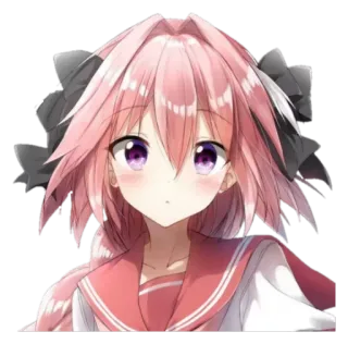 😥 Astolfo Anime, Manga, Mignon, Cheveux roses, Cavalier noir telegram sticker