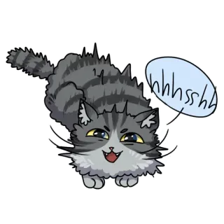 😠 hhhssshh mèo, rít, sợ hãi, động vật, thú cưng, nhãn dán telegram sticker