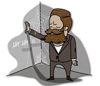 😔 man, beard, corner, counting, trapped, lines telegram sticker