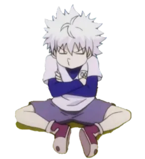 😑 Killua Zoldyck Hunter x Hunter アニメ, カートゥーン, キャラクター, キルア, HxH, HUNTER×HUNTER, キルア=ゾルディック telegram sticker