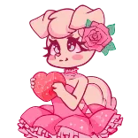 ❤️ Desenho animado, Coração, Fofo, Rosa, Rosa telegram sticker