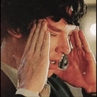 🤔 Sherlock Holmes Sherlock Sherlock, Benedict Cumberbatch, Frustration, Kopfschmerzen, Denken telegram sticker