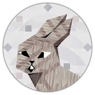 😶 rabbit, animal, geometric, sticker, bunny, low poly, polygon telegram sticker