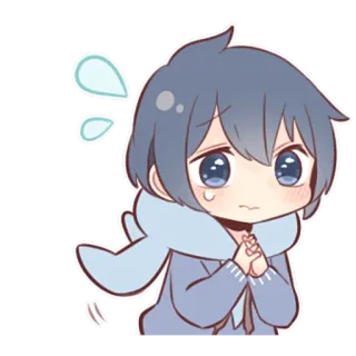 🙂 애니메이션, 치비, 귀여운, 슬픈, 걱정, 귀여운 telegram sticker