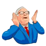 😮 Warren Buffett Уоррен Баффет, финансы, инвестиции, акции, бизнес telegram sticker