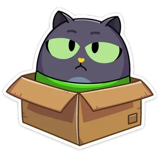 📦 แมว, กล่อง, สติกเกอร์, สัตว์, การ์ตูน, สัตว์เลี้ยง telegram sticker