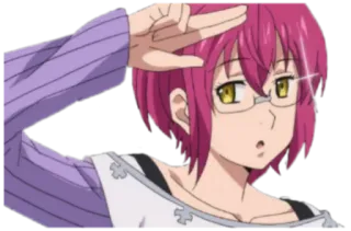 👋 Gowther Seven Deadly Sins อนิเมะ, ผมสีชมพู, แว่นตา, โกเธอร์ telegram sticker