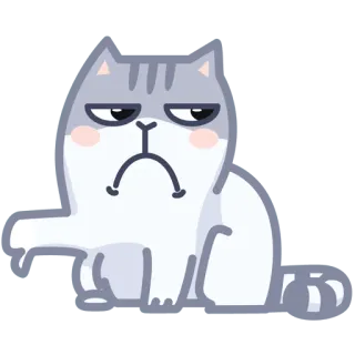 👎 gato, triste, desapontado, fofo, animal telegram sticker
