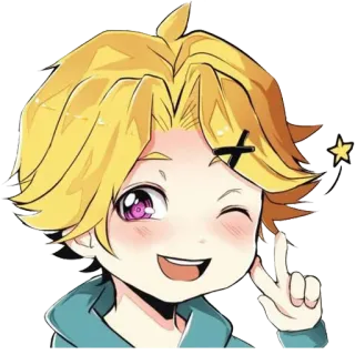 ✌ Chibi, Anime, Guiño, Lindo, Dibujos animados telegram sticker