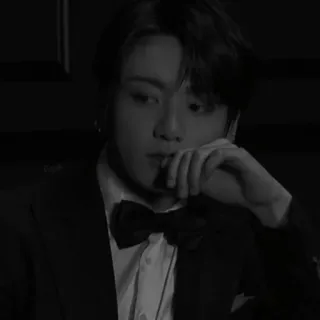 ⛓ Jeon Jungkook kpop, jungkook, bts, singer, male, portrait, black and white, celebrity telegram sticker