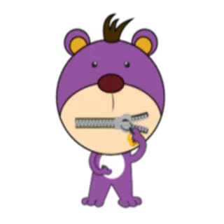 🤐 Cartoon, Bär, Reißverschluss, Leise, Pscht, Geheimnis telegram sticker