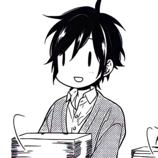 🌟 Anime, Manga, Dessin animé, Personnage, Sourire, Pile de papiers telegram sticker
