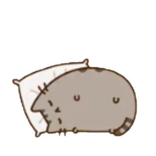 😴 Pusheen gato, Pusheen, dormido, almohada, lindo, dibujos animados whatsapp sticker