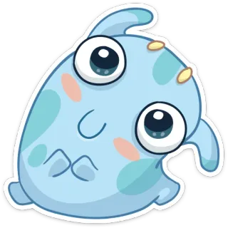 😍 cartone animato, sticker, carino, personaggio, blu whatsapp sticker