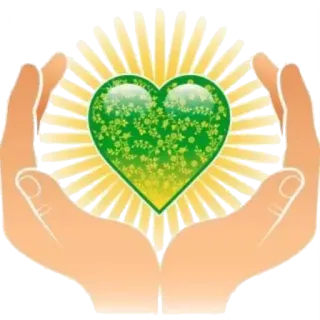 ❤️ corazón, amor, manos, verde, naturaleza telegram sticker