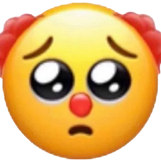 🤡 Клоун, Эмодзи, Грустный, Расстроенный, Плач whatsapp sticker