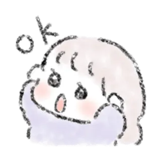 🧃 卡通, 插图, 可爱, 绘画, 女孩 whatsapp sticker